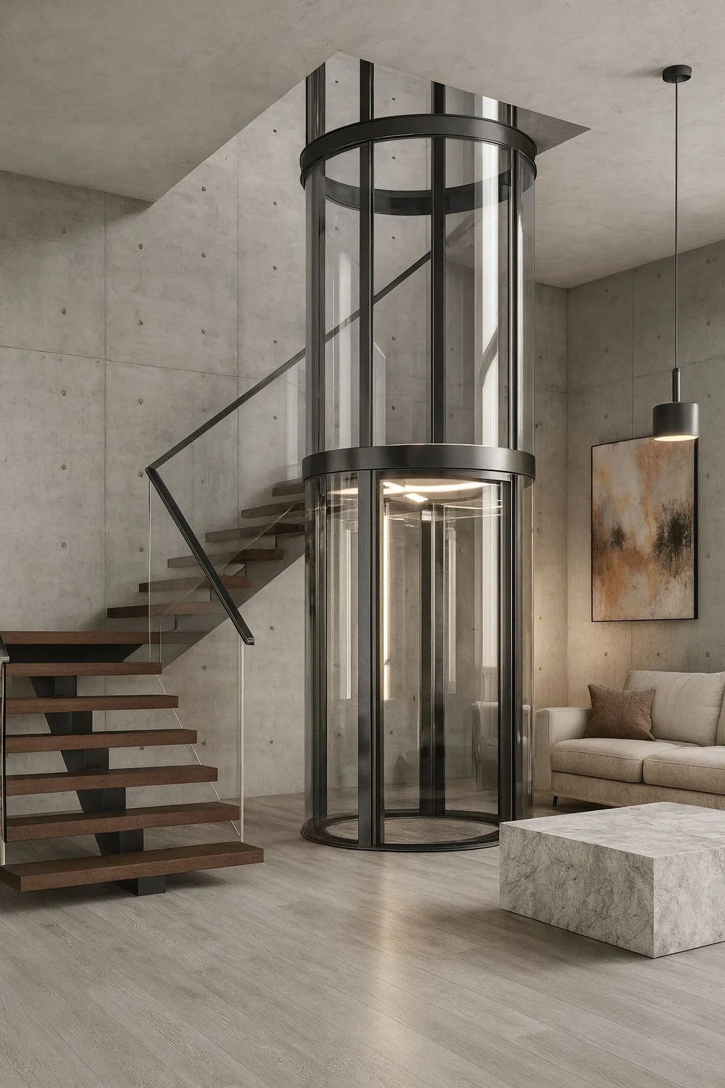 Referência visual de elevador carga apresentada no site original da Serra Ferro